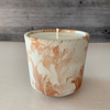 Bronze Marbled White Concrete Candle