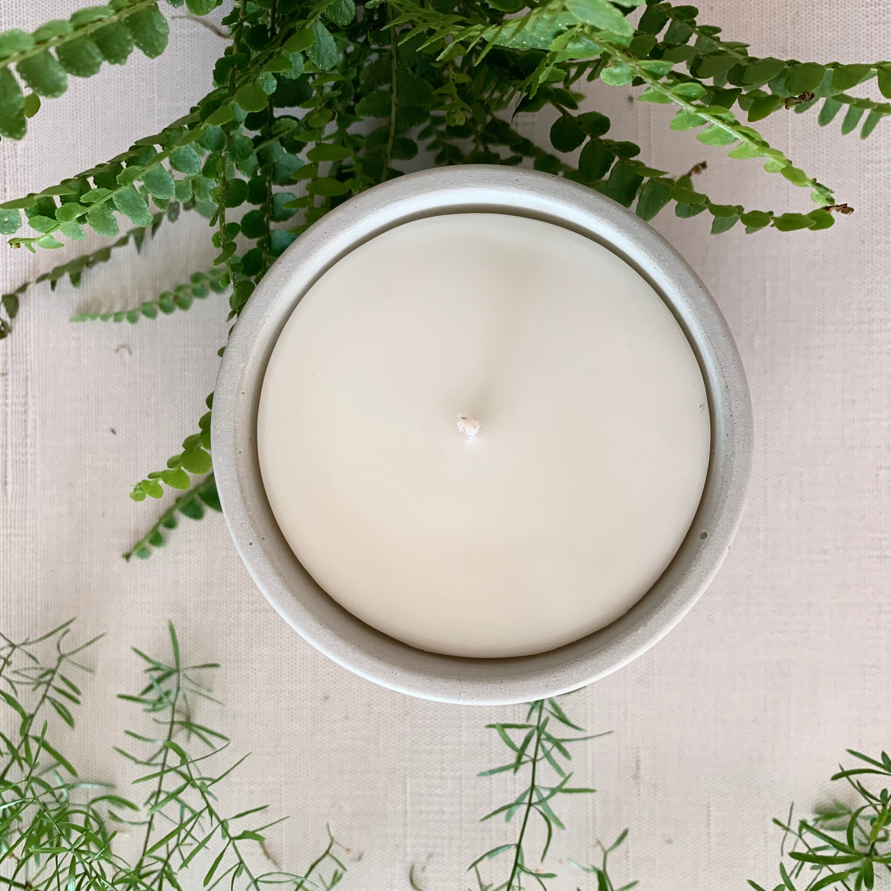 White Concrete Candle